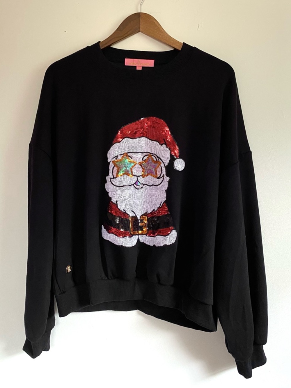 NWT Simply Southern Sequin Santa Sweatshirt Large